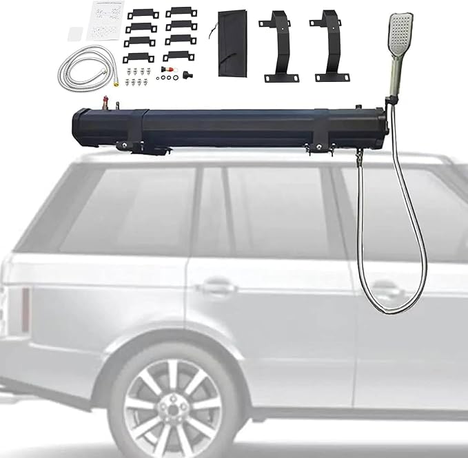 18L/20L/30L Pressurized Water Tank with Water Pipe and Shower Head Roof Rack Mount Road Bumper Mount Activities Water Storage for Camping Showers 18L/4.76G