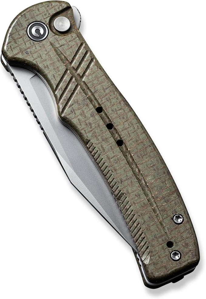 CIVIVI Folding Pocket KnifeCogent Knife 14C28N Blade Green Micarta Handle for EDC C20038D-5