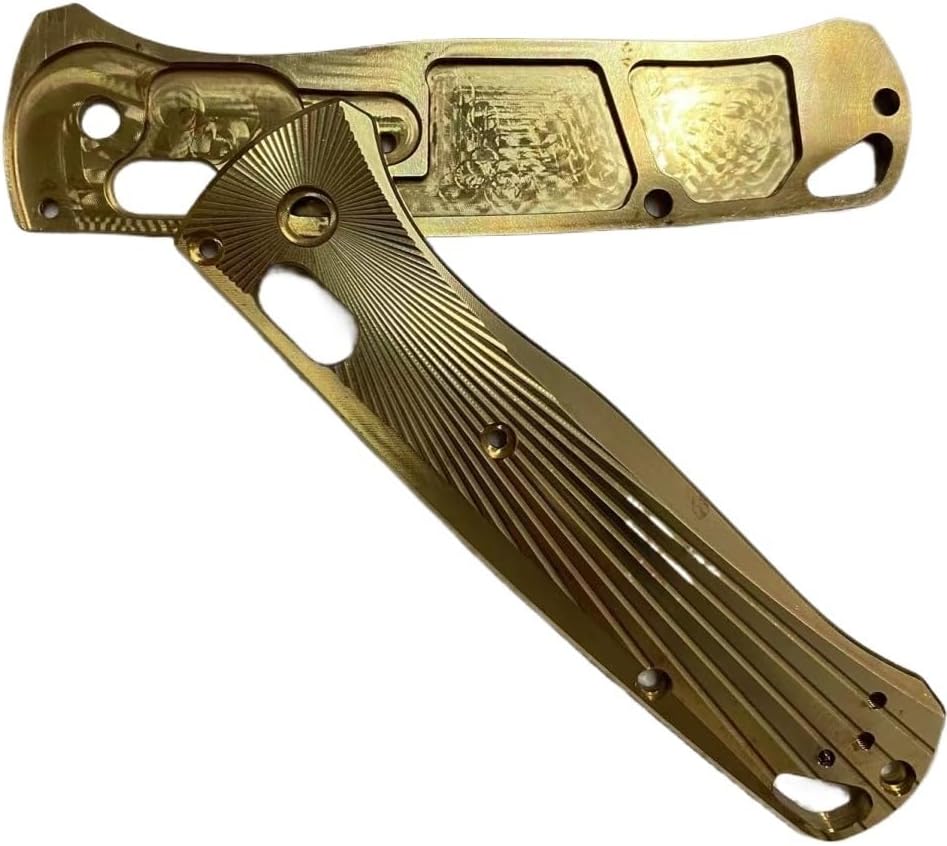 1 Pair Custom Brass Scales Handle Fits for Benchmade Bugout 535 Handle Patch Accessories