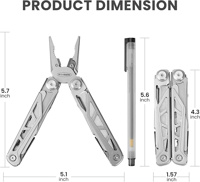 Multitool 2 Pack 17-in-1 Stainless Steel Multi Tool Pliers with Self-locking Pocket Knife Professional (EDC) Multi-tool for Outdoor Survival Camping and Hunting Hiking Simple Repair