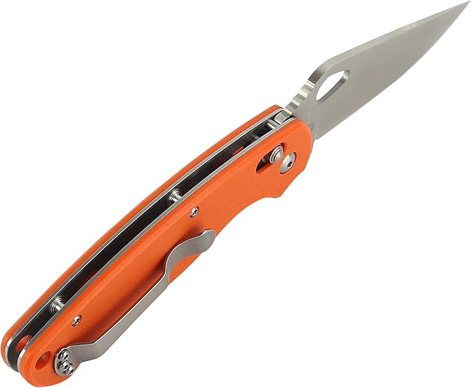 Ganzo G729-OR Folding Pocket Knife 440C Stainless Steel Blade G10 Anti-Slip Handle with Clip Hunting Fishing Camping Folder Outdoor EDC Utility Folding Knife (Orange)