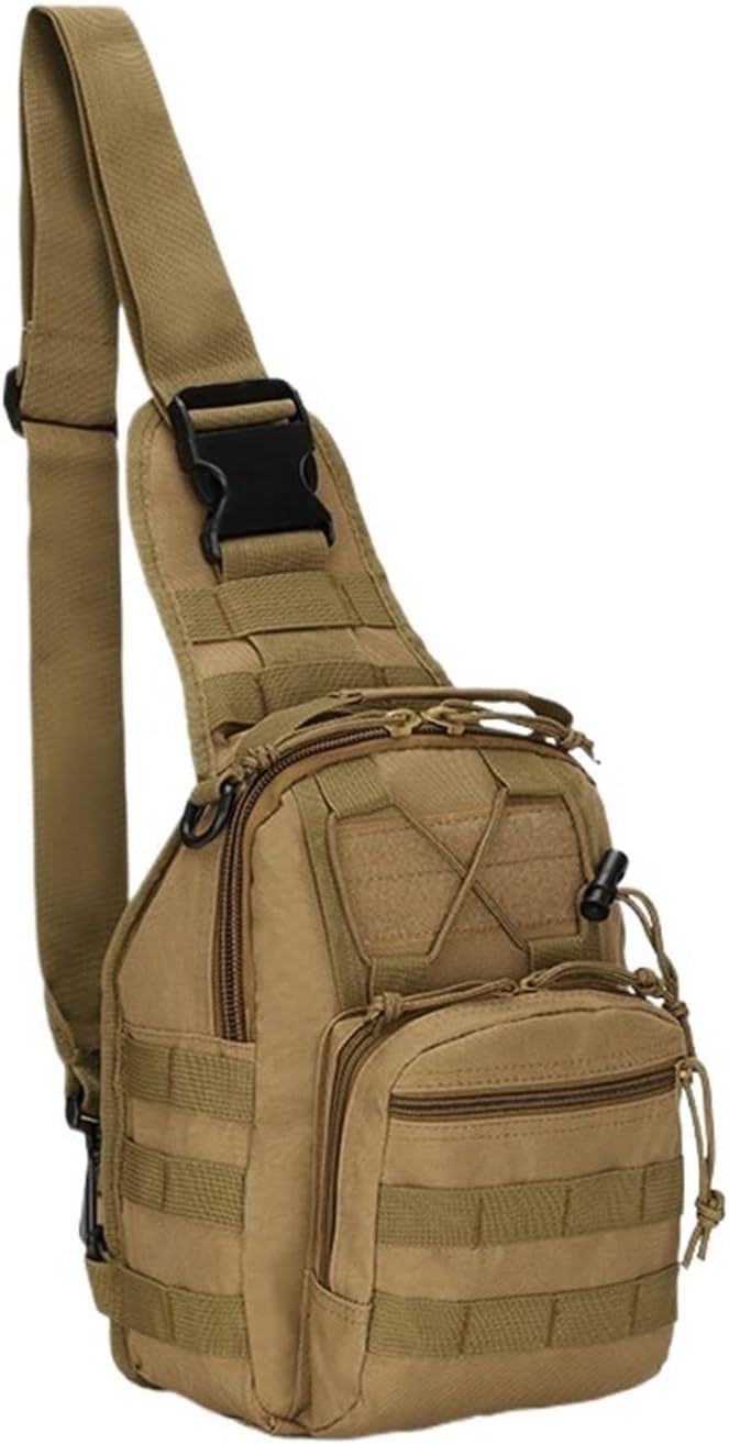 Genérico Tactical Assault Pack Sling Backpacks Waterproof Rucksack BagCompatible for Outdoor Hiking Travelling(Khaki(Style A))