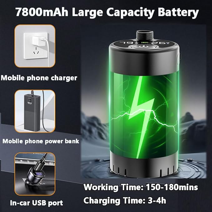 Portable Shower for Camping 7800mAh Rechargeable Camping Shower with Intelligent Digital Display 3-Speed showerhead Outdoor Camp Pump Camping Shower Pump for Hiking Travel Car Pet