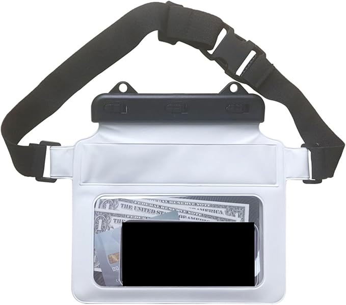 Waterproof Dry Bag Waterproof Dry Bag Pouch for Phone Bag Adjustable Waist Strap Shoulder Bags Underwater Case for Beach Swimming Boating Fishing for SwimmingBoating(White)