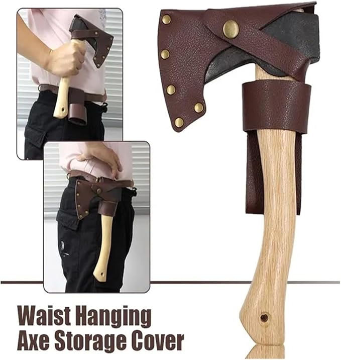 Hatchet Sheath 1set Head Cover Leather Hatchet Sheath Holster Axe Protective Case for Hiking Camping Outdoor Tools