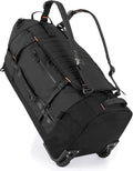 Rolling Duffle Bag with Wheels86L 30”Carry on Luggage with WheelsFolding Travel BagDuffle Backpack with Separate Shoe Compartment (black)
