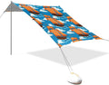 xigua Orange Sails Beach Tent Sun Shelter with Carrying Bag - Silver Coated Oxford Fabric Beach Canopy for Beach Camping Fishing - Includes Windproof Ropes Sandbags &amp Stakes