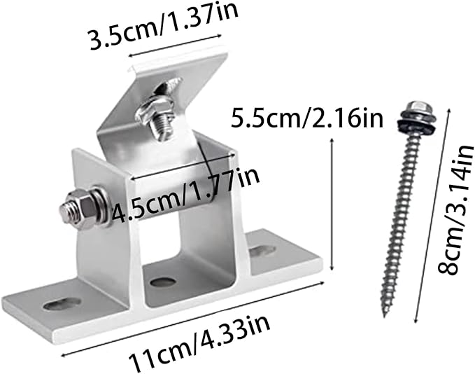 Adjustable Solar Panel Mount Brackets 15-30 Degree Angle Solar Panel Mount Racks for Wall Roof RV Boat Off Grid Solar Systems