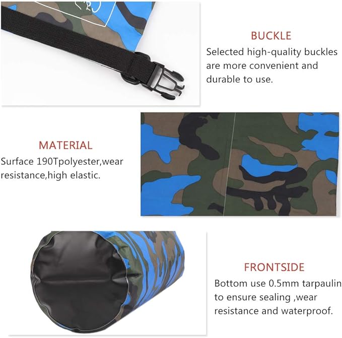 Waterproof Dry Bag 2L/5L/10L/15L/20L/30L Roll Top Sack Keeps Gear Dry for Kayaking Rafting Boating Swimming Camping Hiking Beach Fishing with Free Waterproof Phone Case