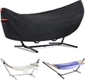 Waterproof 10 FT Hammock Cover 210T Sun Rain UV Dust Snow Protection Outdoor Hammock Covers with Windproof Straps &amp Soft Cotton Lining for 10ft Stand