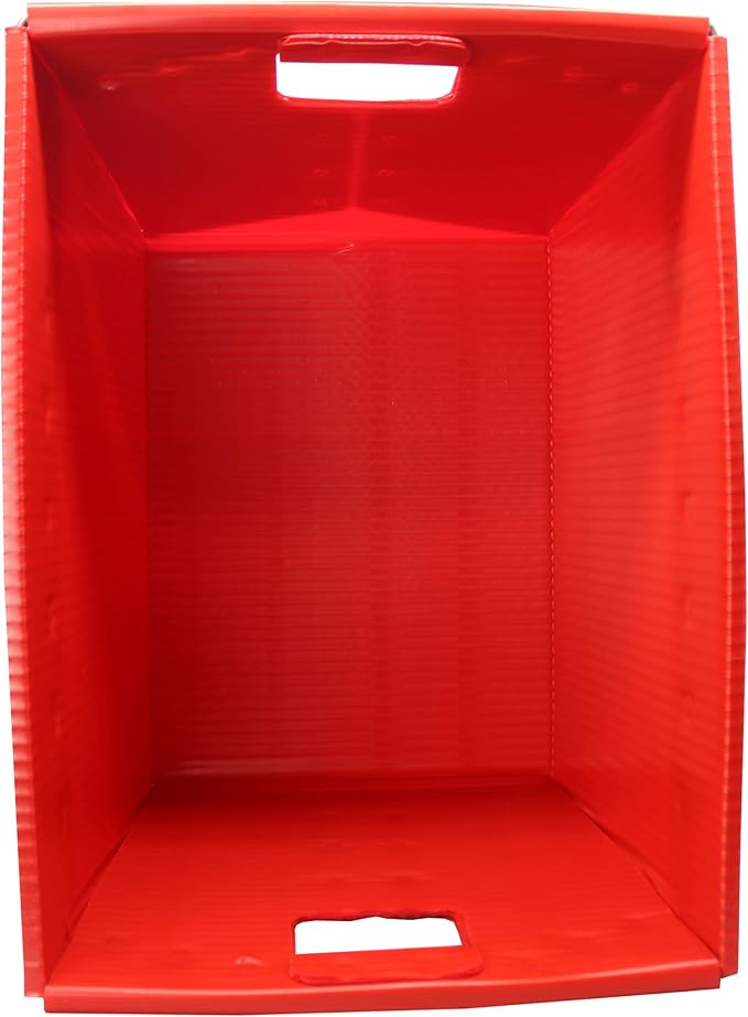 Flipside Products Storage Totes Durable Plastic Storage Totes with Reinforced Metal Frame Red and Green Organization Holiday Christmas Postal 4 Pack