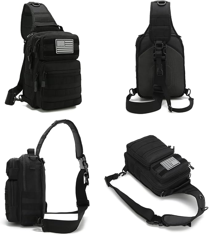 Tactical Sling Bag Backpack for Men Molle Shoulder Bag Pack Daypack Backpack for Hunting Hiking Traveling Camping