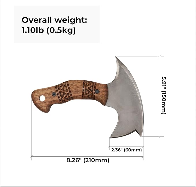 AncientSmithy Tomahawk Axe - Handmade Tactical Tomahawk Hatchet - Full Tang Combat Axe for Military Camping and Outdoor Activities (Hawk with Leather Sheath)