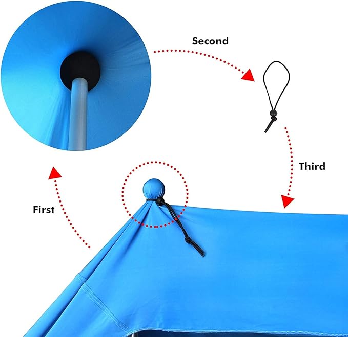 YUEWO Beach Canopy Sun Shade with UPF 50+ UV Protection Beach Tent Sun Shelter with Sandbags Poles and Ground Pegs Anti-Wind Ropes Outdoor Pop Up Tent for Camping Backyard and Picnics