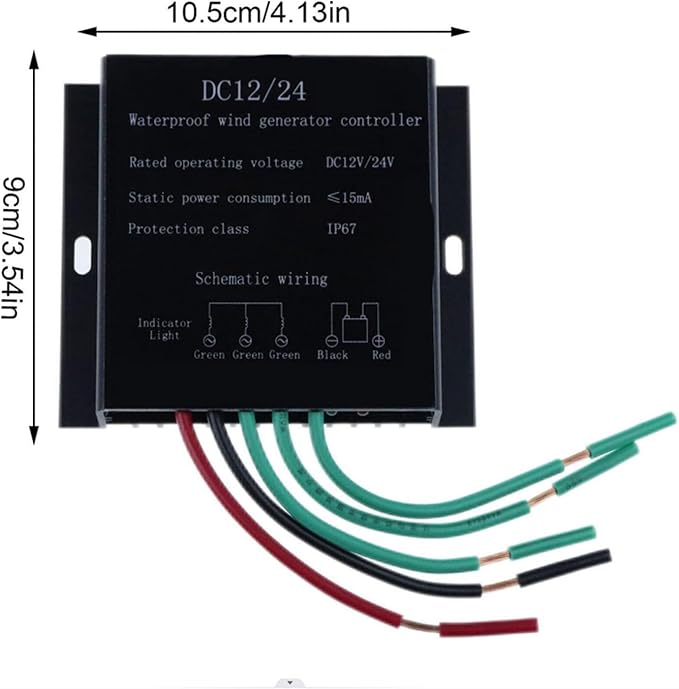 12000W Wind Turbine Charge Controller 12V 24V 48V MPPT Charger Controller IP67 Waterproof DC MPPT Charge Controller for DC Wind Turbines(Black)