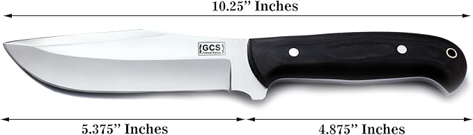 GCS Custom Handmade BROWN MICARTA HANDLE D2 Tool Steel Tactical Hunting Survival Knife Buffalo Hide Sheath GCS174