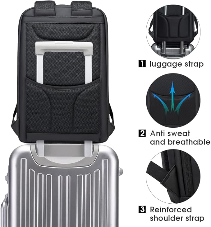 BANGE Business Smart Backpack Waterproof fit 15.6 Inch Laptop Backpack with USB Charging PortTravel Durable Backpack