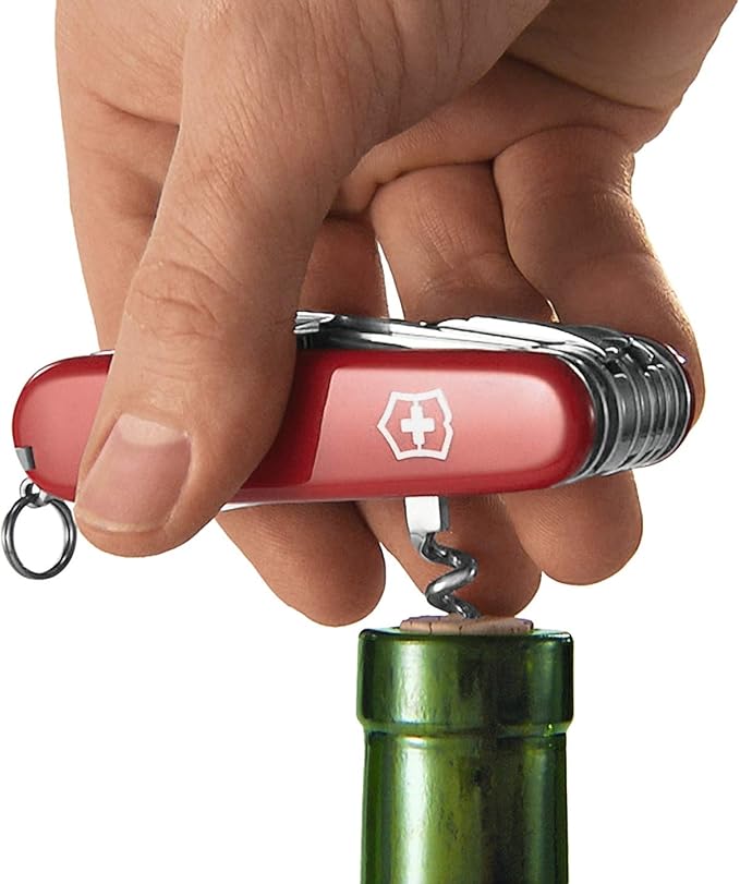 Victorinox Huntsman Swiss Army Knife Medium Multi Tool Camping Pocket Knives 15 Functions Large Blade Bottle Opener Black