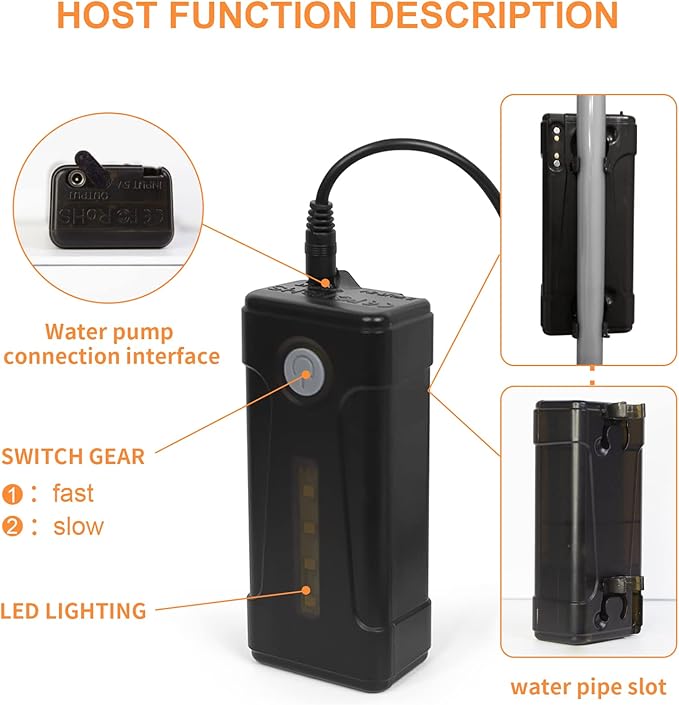 Portable Outdoor Shower with LED Lighting Battery-Driven Pump for Beaches Camping Gardens &amp Hiking
