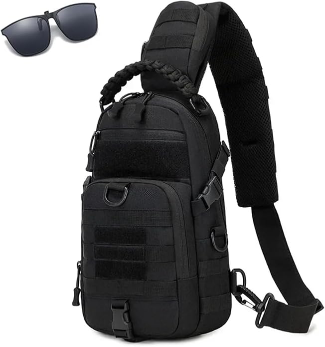 Men Tactical Waterproof Crossbody BagLarge Capacity Camo Outdoor Chest PackMultiple Pockets Fashion Sling Shoulder Pack