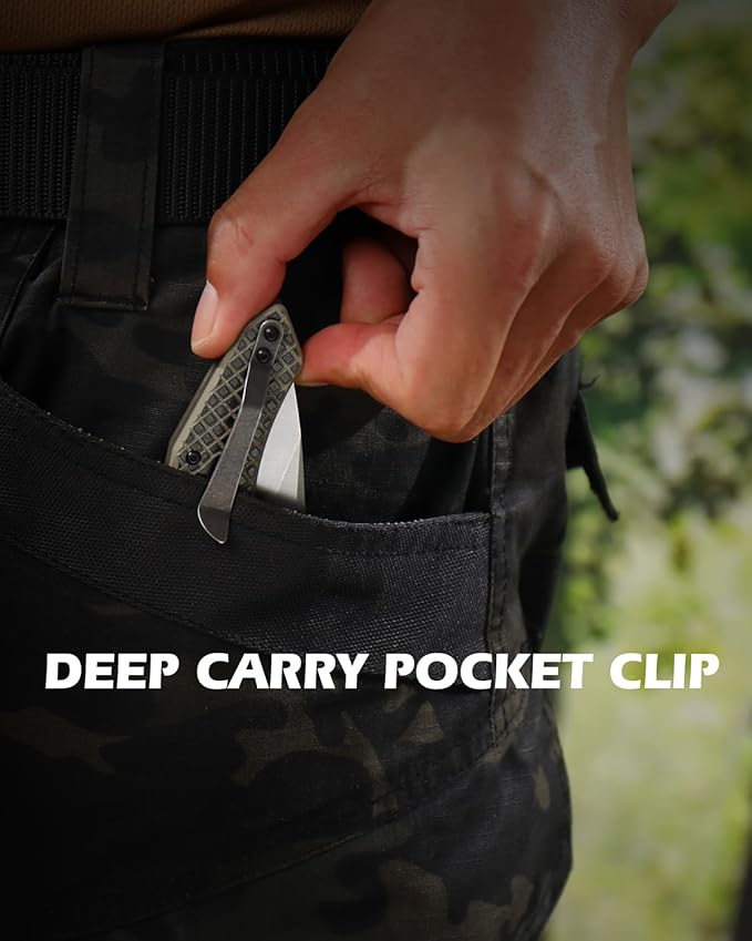 Dispatch Pocket Knife for Men Women 3.54 Inch 8Cr13MoV Stainless Steel Blade with G10 Handle Folding Knives with Clip for Outdoor Hunting Hiking Camping Survival EDC Tools