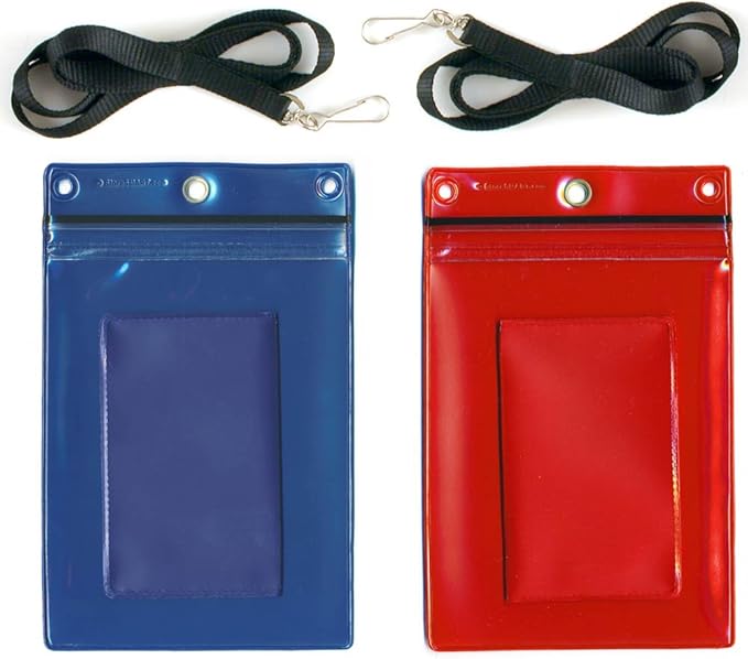 StoreSMART - Fisherman &amp Boating Wallet Set - 2 Plastic Zippered Wallets w/Lanyards 2 Plastic Folding Card Holders