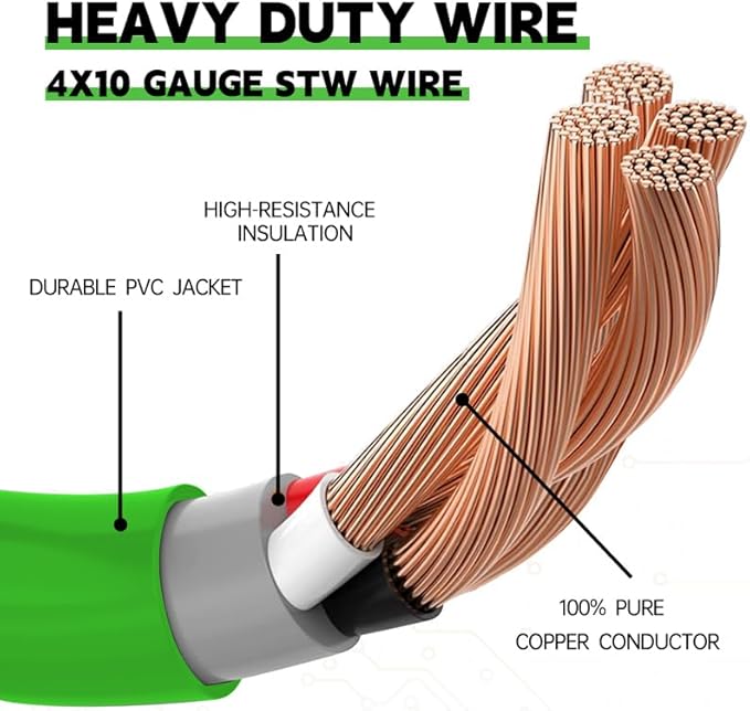 L14-30P to 4X 5-20R/5-15R &amp L14-30R 120/240V 30 Amp 4 Prong Twist Lock Male Plug to Female Receptacle Home Appliance RV Generator Power Cord Adapter 10FT