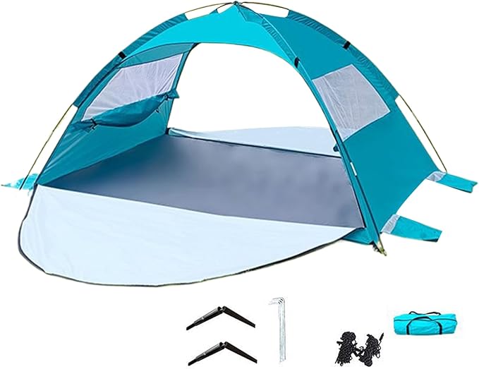Tent for BeachUPF50+ Ventilated CanopyPortable Sun Shelter - for Camping Backyard Picnic Beach Patio Outdoor Backpacking Travel