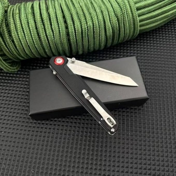 7.99-inch Lightweight Folding Knife 440B Steel Blade G10 Handle EDC Outdoor Camping Fishing Knife Adventure Survival Tool Men's Gift