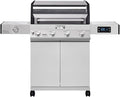 Monument Grills 4+1 Liquid Propane Gas Smart BBQ Grill 4 Burners &amp 1 Side Burner Denali 405 Stainless Steel with Smart technology Knob Controls Outdoor Use