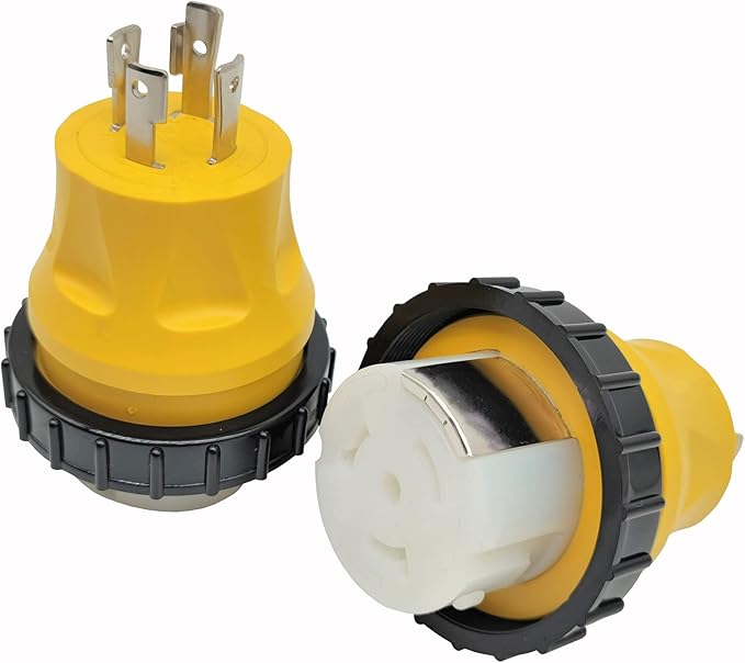 Parkworld 692118 RV Marine Power Generator Adapter Generator 30A L14-30P Male to Marine 50A SS2-50R Female with Locking Ring