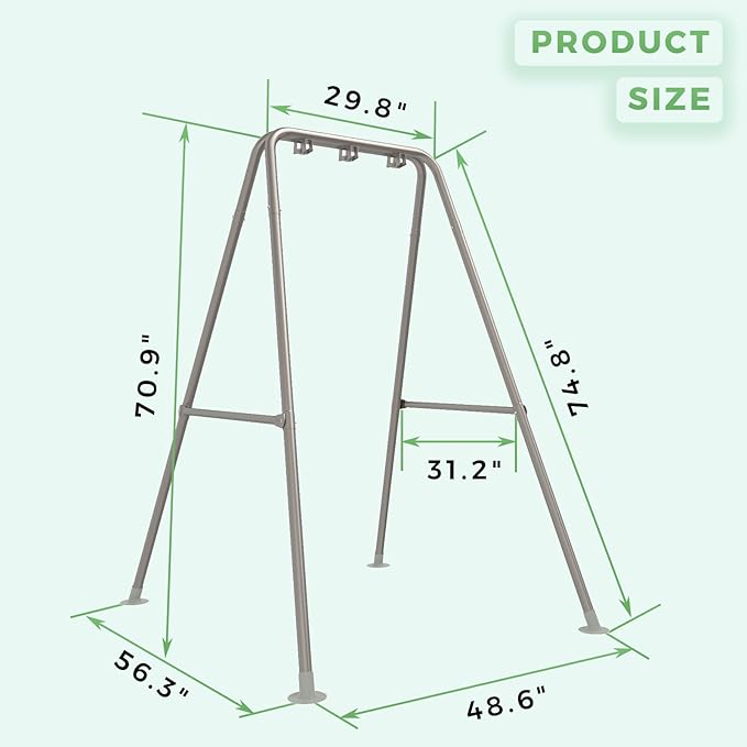 G TALECO GEAR Hammock Chair StandHeavy-Duty Steel Hammock Stand300LBS Multi-Use Swing Stand for Outdoor IndoorHammock Chair not Include (Silver)
