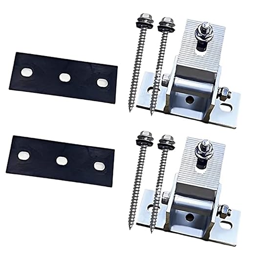 1 Set Adjustable Solar Panel Tilt Mount Brackets 15-30° Aluminum Alloy Solar Mounting Brackets for Flat Surfaces RV Roof Boat