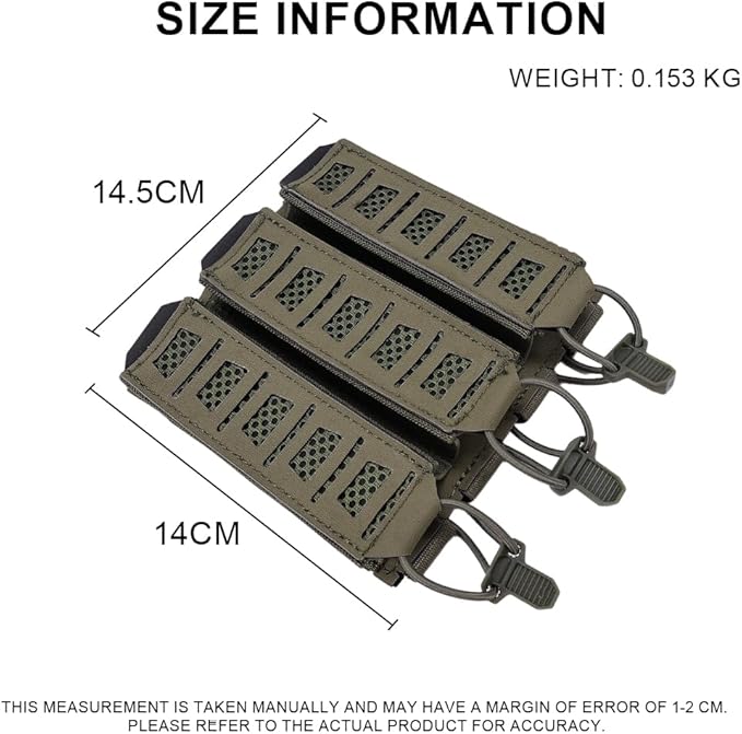 SINAIRSOFT Tactical Triple MP5 Mag Pouch Quick Pull Pistol Magazine Bag for Outdoor Vest Molle/Platform MP5 Pouch Holster