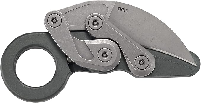 CRKT Provoke Compact: Kinematic EDC Folding Pocket Knife Morphing Karambit D2 Plain Edge Blade Aluminum Pocket Clip 4045