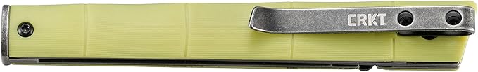 CRKT CEO Everyday Carry EDC Pocket Folding Knife with Liner Lock: Stainless Steel Plain Edge Blade Glass-Reinforced Nylon Handle Pocket Clip 7096YGK