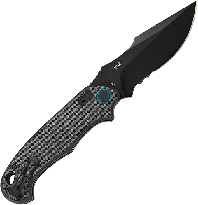 CRKT P.S.D. EDC Folding Pocket Knife: Everyday Carry Assisted Opening Veff Serrations Liner Lock Handle with Carbon Fiber Overlay 7920K
