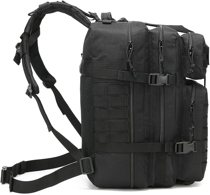 Tactical Backpack for Men Bug Out Bag Army Assault Pack Rucking Backpacks 45L MOLLE Military 3 Day Hiking Treeking Rucksack(Khaki-A)