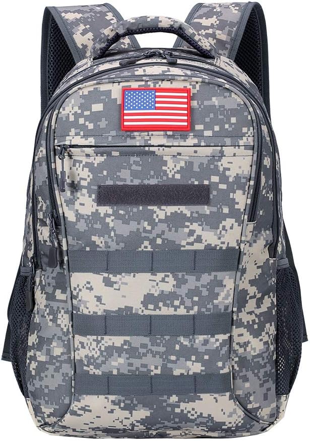outdoor plus Camo BackpackMilitary Boys Backpacks for School40L Army Bookbag with USB Charging Port Waterproof