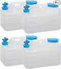 REDCAMP 3 Gallon/11L Portable Water Container with Spigot Camping Water Jug Camping Water Container Water Tank Portable Emergency Water Storage for Camping Car Hiking White 4Pack