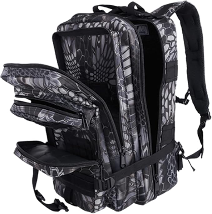 Tactical Military Assault 35L Travel Backpack Army 3-Day Assault Pack for Camping Hunting Trekking Outdoor Survival Molle Bag with Multi-Compartment Storage Pantone Black