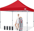 MASTERCANOPY Pop Up Canopy Tent Commercial Grade 10x10 Instant Shelter (Red)