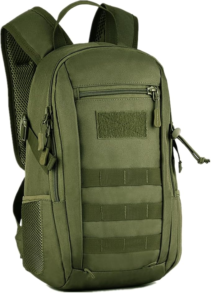 UNISTRENGH 12L Mini Daypack Military MOLLE Tactical Backpack Rucksack Gear Assault Pack for Cycling Fishing (Military Green)