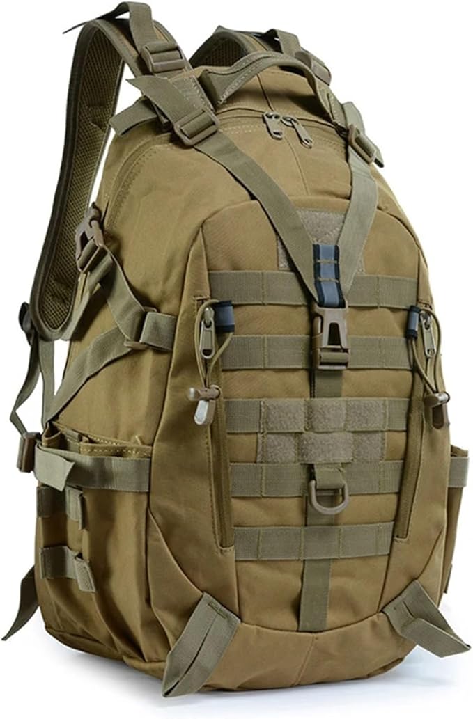 Compatible For 35L Camping Backpack Men Military Tactical Army Climbing Rucksack Hiking Travel(Army Green)