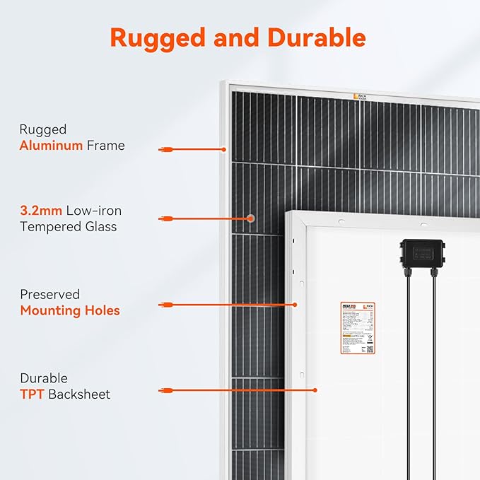 RICH SOLAR 400 Watt Premium Solar Kit - 2 Pack of 200W Panel 40A MPPT Charge Controller Mounting Z Brackets Adaptor Kit Tray Cables Set Off-Grid 12V Solar Power System