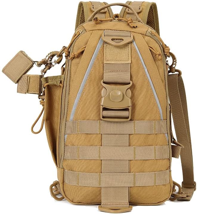 Outdoor Sports Pack Hiking Bag Rucksack Knapsack Combat Camouflage Tactical Backpack - Tan