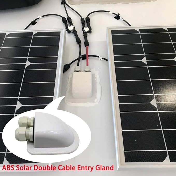 ACOPOWER 200 Watts 12/24 Volts Monocrystalline Panel Solar RV Kits with 30A MPPT LCD Charge Controller/Mounting Brackets/Y Connectors/Solar Cables/Cable Entry housing （2x100W Kit）
