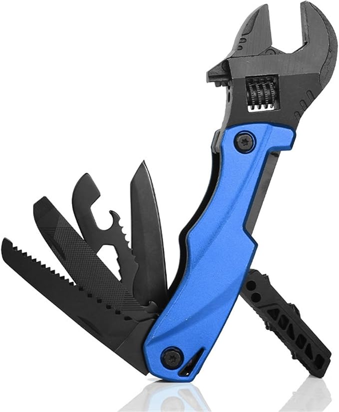 Multi-functional wrench for outdoor camping(Blue)
