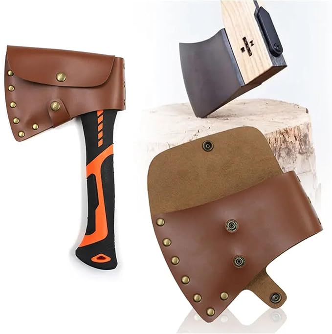 Axe Sheath PU Leather Cover Hatchet Head Holster Protective Sleeve for Lumberjack for Outdoor Camping Blade Protection