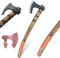 Viking Ragnar Large Axe - Historical Replica Carbon Steel Viking Axe with Handmade Leather Sheath